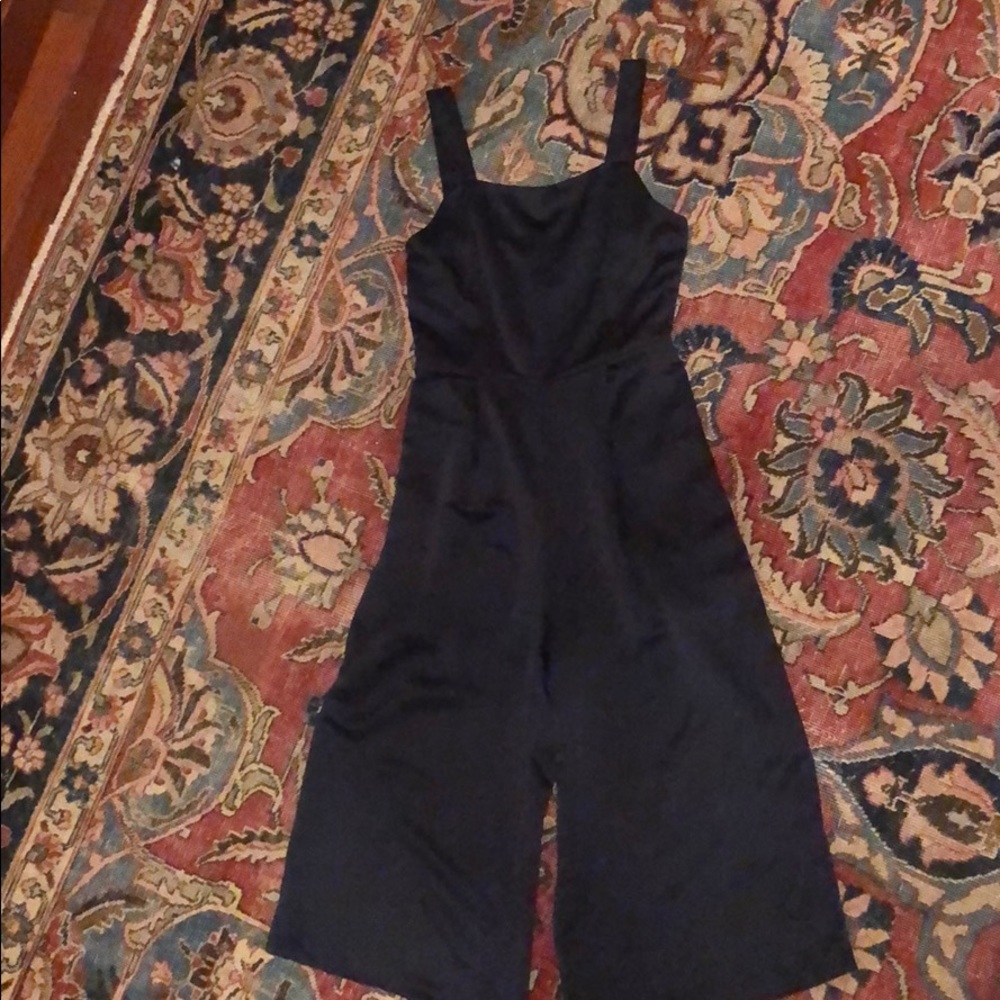 SOLD Navy midi wide leg jumpsuit